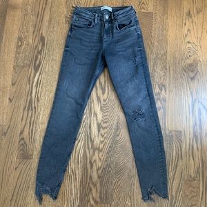 Zara Skinny Distressed Black Jeans
